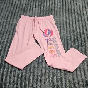 Grateful Dead Dancing Bear Pink Lounge Pants, Womens Size Large